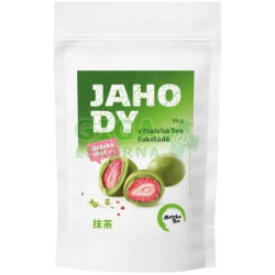 Lyofilizované jahody v Matcha Tea čokoládě 70 g - CZ-BIO-003